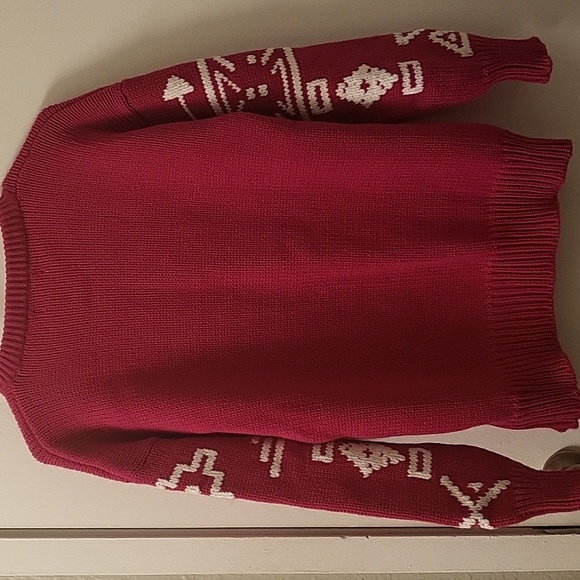 Vintage Evia Acrylic Sweater. Hot pink. Size M - Picture 3 of 8
